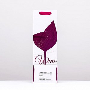 Пакет  под бутылку «Wine», белый 12 x 36 x 9 см