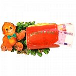 Магнит деревянный &quot;Гоша с кошельком&quot; 10х7см (Россия)