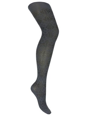 Колготки ажурные «Павлин» темно-серый 116-122