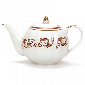 Сервиз чайный фарфоровый "Золотое кружево" 21 предмет на 6 персон, форма "Тюльпан", ручная работа (Россия)