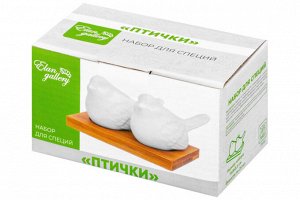 Набор для специй 2 пр. с подставкой "Птички", 11x8x5.5 см