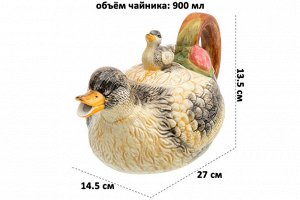 Чайник 900 мл с рисунком уточек (27x14.5x13.5 см)