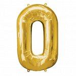 Фольгированный шар &quot;0&quot; золотой