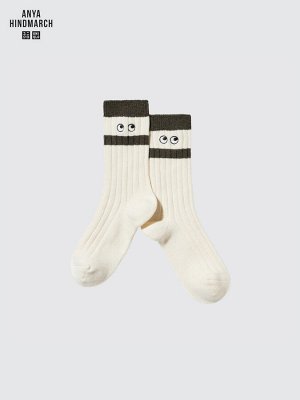 Тёплые женские носки Uniqlo от дизайнера Anya Hindmarch
