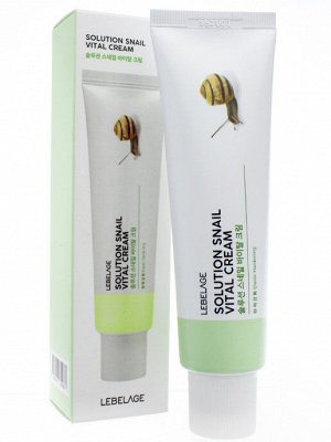 LEBELAGE SOLUTION SNAIL VITAL CREAM Пептидный увлажняющий крем для лица с улиточным муцином 50мл