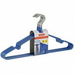 Вешалка-плечики Office Clean, набор 10шт., металл/ПВХ, 45см, цвет синий