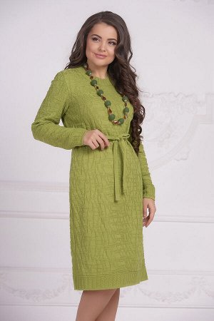Платье вязаное 3370 К  Желто-зеленый