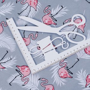 Ткань кулирка карде Фламинго цвет серый R-R4057-V1