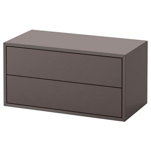 ЭКЕТ Шкаф с 2 ящиками, темно-серый, 70x35x35 см
