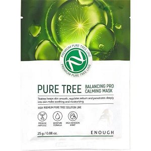 ENOUGH PURE TREE BALANCING PRO CALMING MASK Успокаивающая тканевая маска с экстрактом чайного дерева 25гр