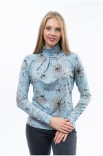 Водолазка женская вискоза набивная голубая