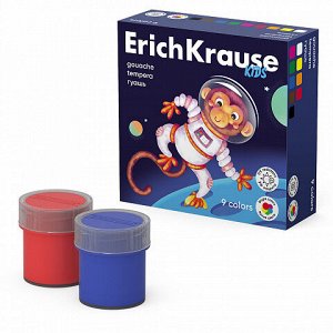 Гуашь 9цв ErichKrause Kids Space Animals 20мл 61409
