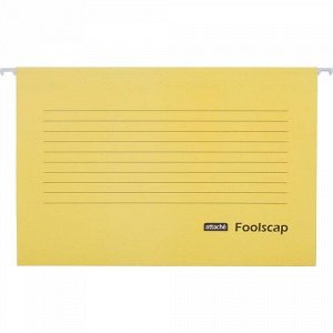 Папка подвесная картонная А4 365х240мм желтая Attache Foolscap 1554459
