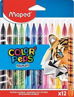 Фломастеры 12цв MAPED COLOR'PEPS ANIMALS 845403