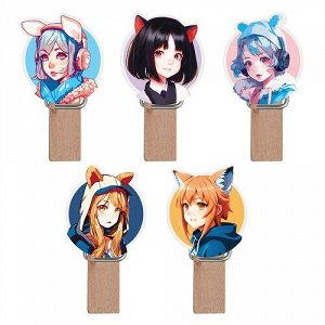 Набор зажимов для бумаг 7мм деревянные 10шт MESHU Neko MS_55483
