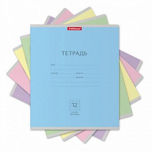 Тетрадь 12л косая линейка ErichKrause Классика ассорти 35203