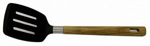 2167 GIPFEL Лопатка с прорезями TRETER 33см с деревянной ручкой. Материал: акация, силикон, нерж.сталь