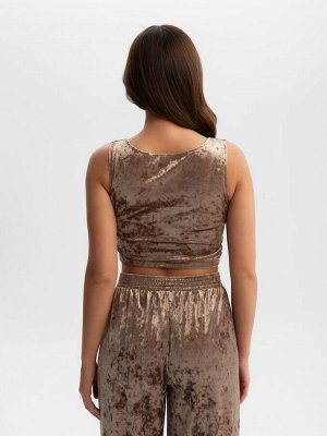 Топ домашний женский KAFTAN Velvet, кофейный