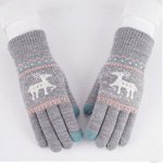 Утеплённые сенсорные перчатки с Оленями