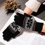 Утеплеённые сенсорные перчатки со снежинками