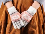 Утеплённые сенсорные перчатки со снежинками