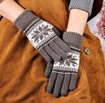 Утеплённые сенсорные перчатки со снежинками