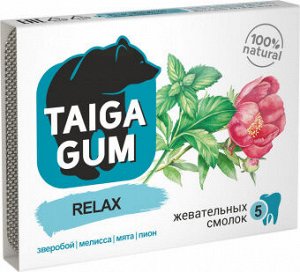 Смолка Taiga Gum "RELAX" блистер №5 по 0,8 г, в растит. пудре, без сахара, в инд. уп.