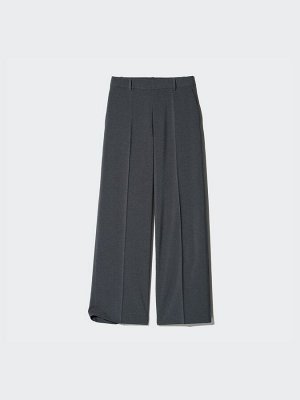 UNIQLO - классические широкие брюки увеличенной длины - 08 DARKGRAY
