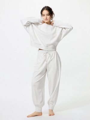 UNIQLO x Princesse Tam Tam - хлопковый свитшот в мелкий рубчик - 08 DARKGRAY