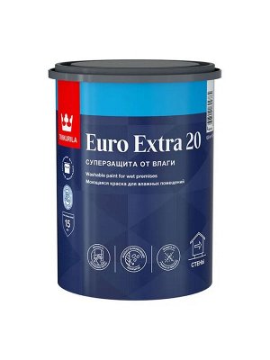 Краска для влажных помещений EURO EXTRA 20 A п/мат 0,9л