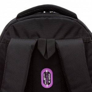 Рюкзак школьный GRIZZLY с карманом для ноутбука 13", анатомической спинкой, тремя отделениями, для девочки