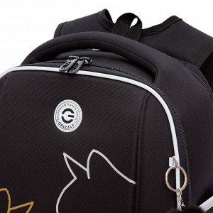 Ранец школьный формованный GRIZZLY с анатомической спинкой, на ножках, для девочек