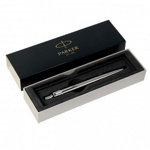 Ручка шариковая Parker Jotter Core Stainless Steel CT M, корпус из нержавеющей стали, серебристый матовый, синие чернила