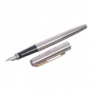 Ручка перьевая Parker Jotter Core F691 Stainless Steel GT M, корпус из нержавеющей стали