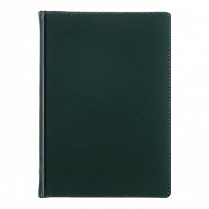 Ежедневник недатированный А5+, 136 листов Velvet, обложка искусственная кожа, зелёный