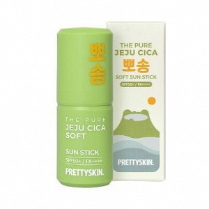 Солнцезащитный стик для лица и тела SPF 50 с центеллой азиатской PrettySkin Sun Stick The Pure Jeju Cica Soft, 14 гр
