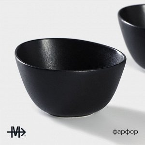 Салатник Magistro Carbon, 300 мл, 12x10.5 см, фарфор, чёрный