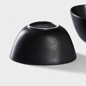 Салатник Magistro Carbon, 300 мл, 12x10.5 см, фарфор, чёрный