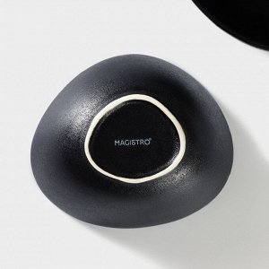 Салатник Magistro Carbon, 300 мл, 12x10.5 см, фарфор, чёрный