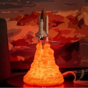 Декоративный настольный ночник-светильник ЛУННАЯ РАКЕТА