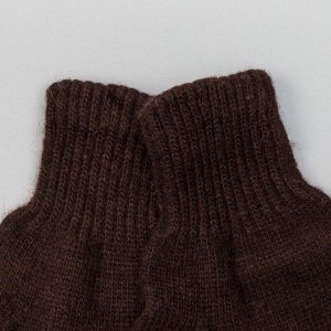 Перчатки женские из шерсти "Як" 04123 цвет шоколадный, р-р 17-19