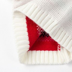 Комплект детский (шапка, шарф) MINAKU "Мордашка", вид 2, размер 52-54, цвет белый