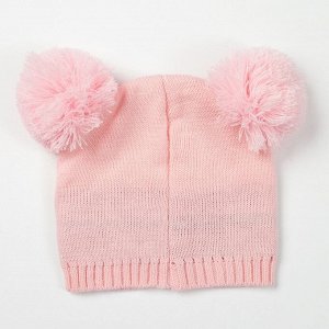 Комплект детский (шапка, шарф) MINAKU "Мордашка", вид 2, размер 52-54, цвет розовый