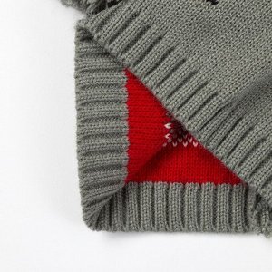 Комплект детский (шапка, шарф) MINAKU "Мордашка", вид 2, размер 52-54, цвет серый