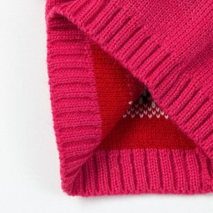 Комплект детский (шапка, шарф) MINAKU "Мордашка", вид 2, размер 52-54, цвет фуксия