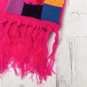 Комплект утеплённый для девочки "Клеточка" (шапка, шарф), р-р 50, цвет розовый