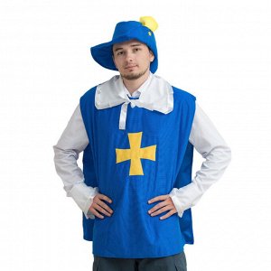 Карнавальный костюм "Мушкетёр", р-р 52-54, рост 170-175 см, цвет синий