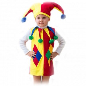 Карнавальный костюм «Арлекин», шапка, безрукавка, 3-5 лет, рост 104-116 см