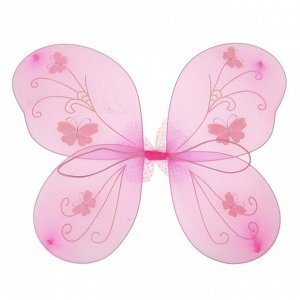 Карнавальные крылья «Бабочка», с бабочками на крыльях, для детей, цвет розовый