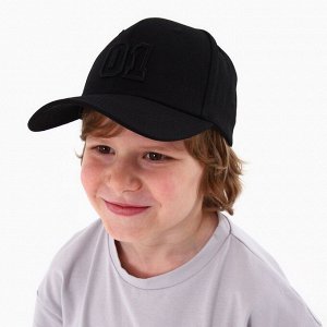 Кепка детская для мальчика 01, чёрная, р-р 52-54, 5-7 лет